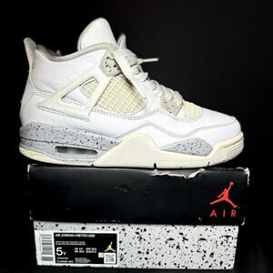 Size 5 - Nike Air Jordan 4 Retro GS White Oreo Men's Shoes
